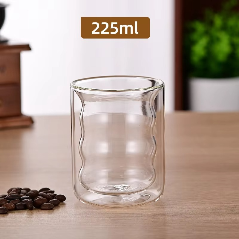 Double Walled Borosilicate Wave Glass (225ml)