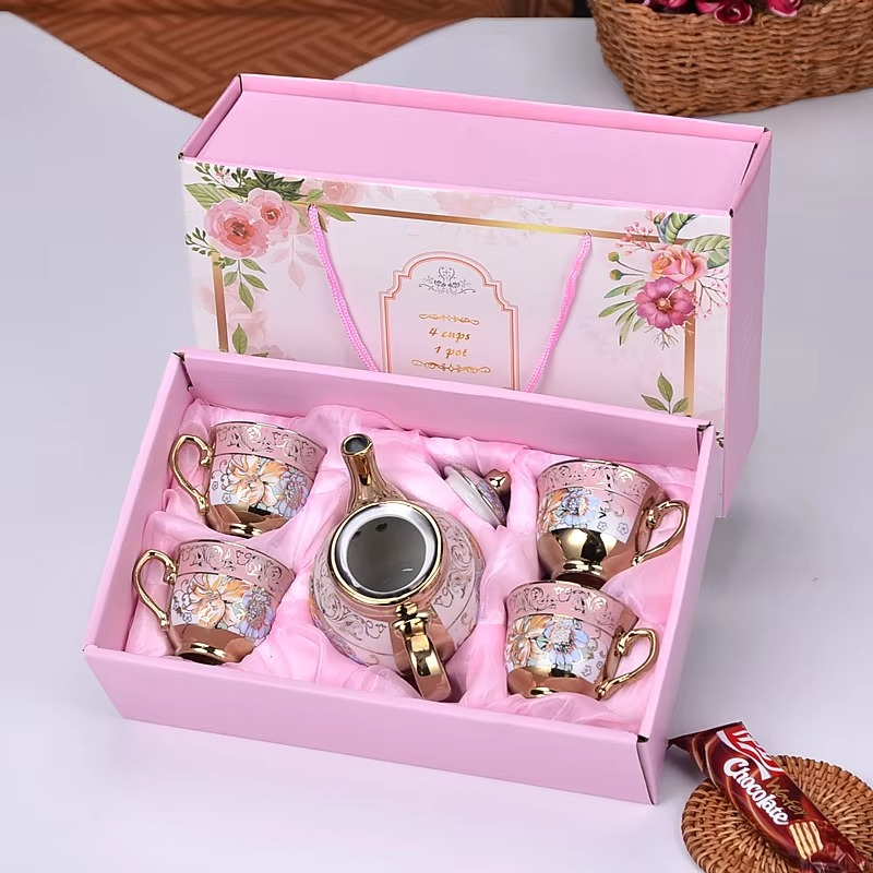 Majestic Cup Set with Kettle 480ML (Pink)