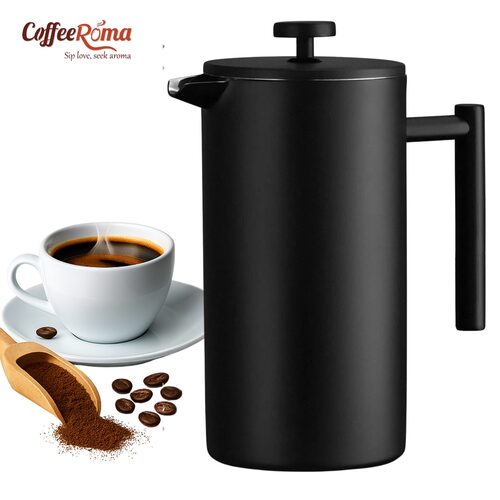350ml Stainless Steel French Press Coffee Maker | Premium Café Style (Black)