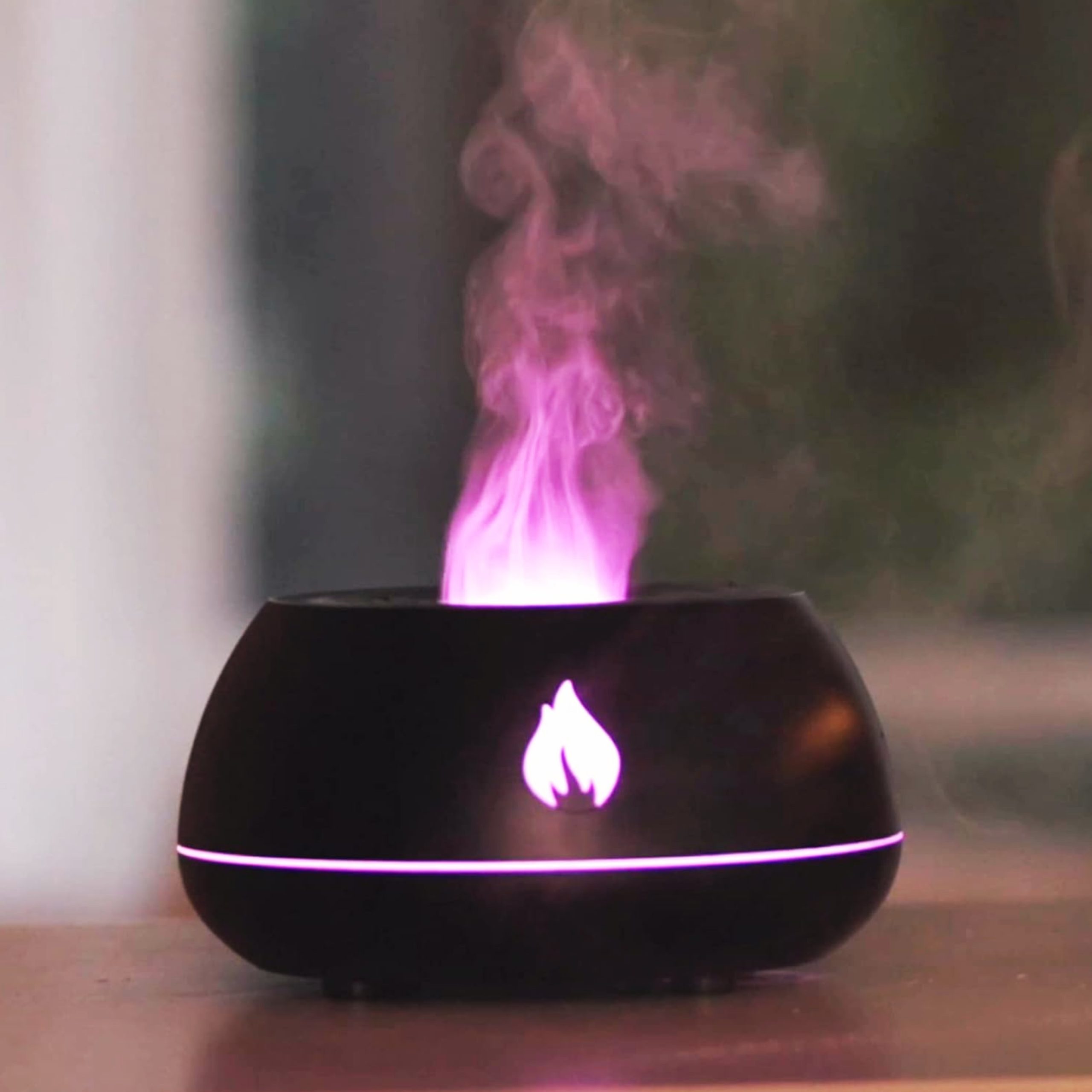 Flame Humidifier/Aroma Diffuser 130 ML (Black)