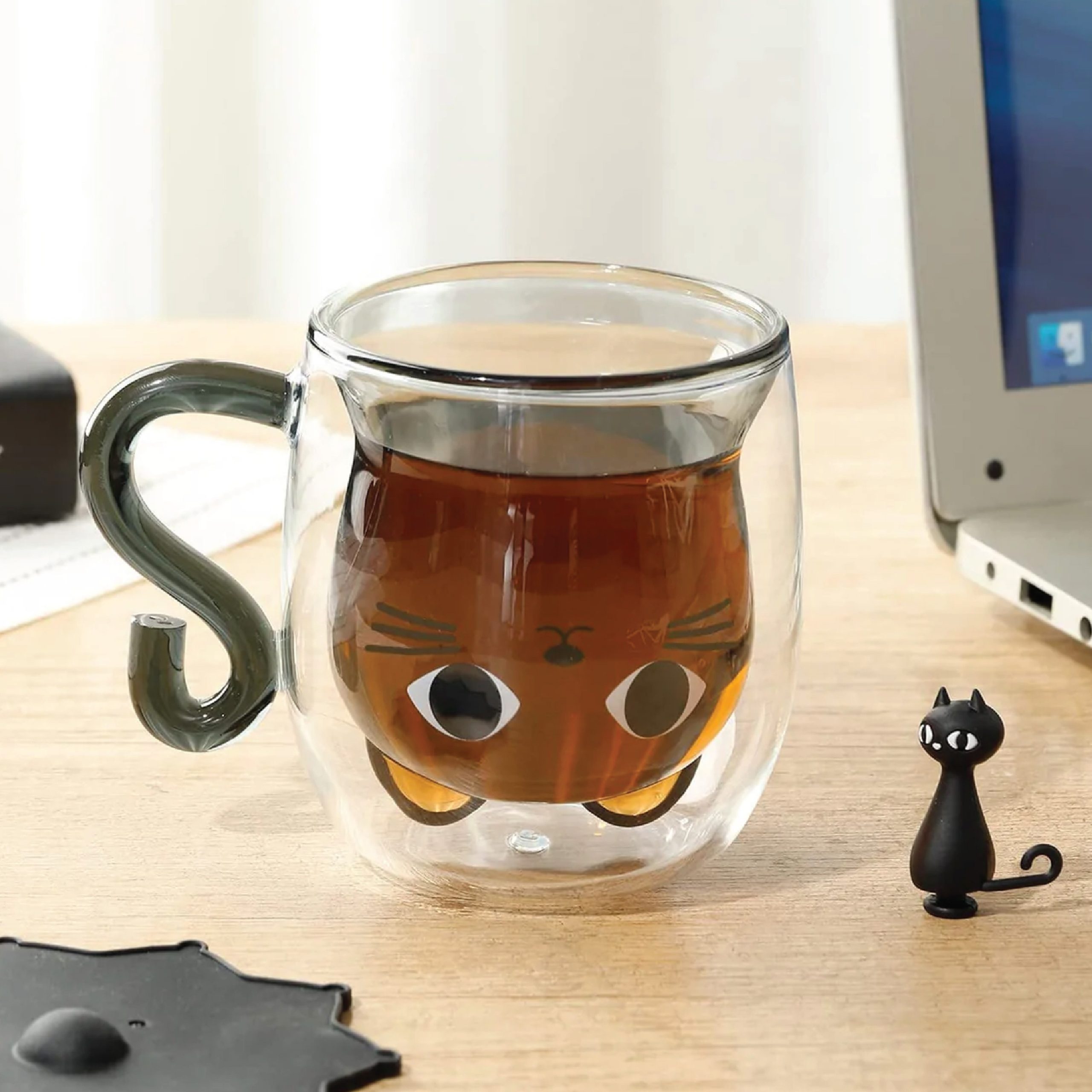 Cat Shaped Double Wall Mug (200 ml)