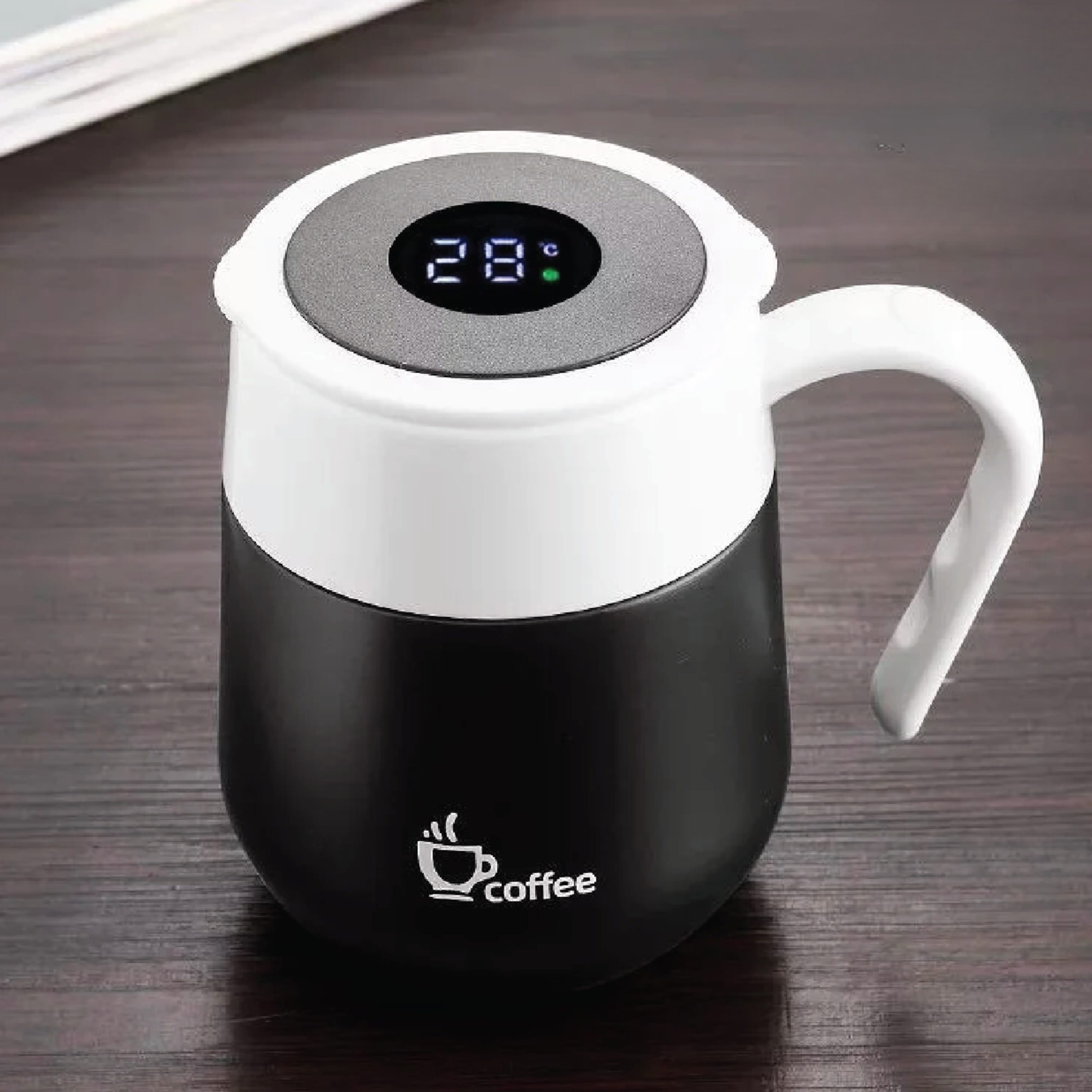 Temperature Display Stainless Steel Thermal Mug (460 ml) Black