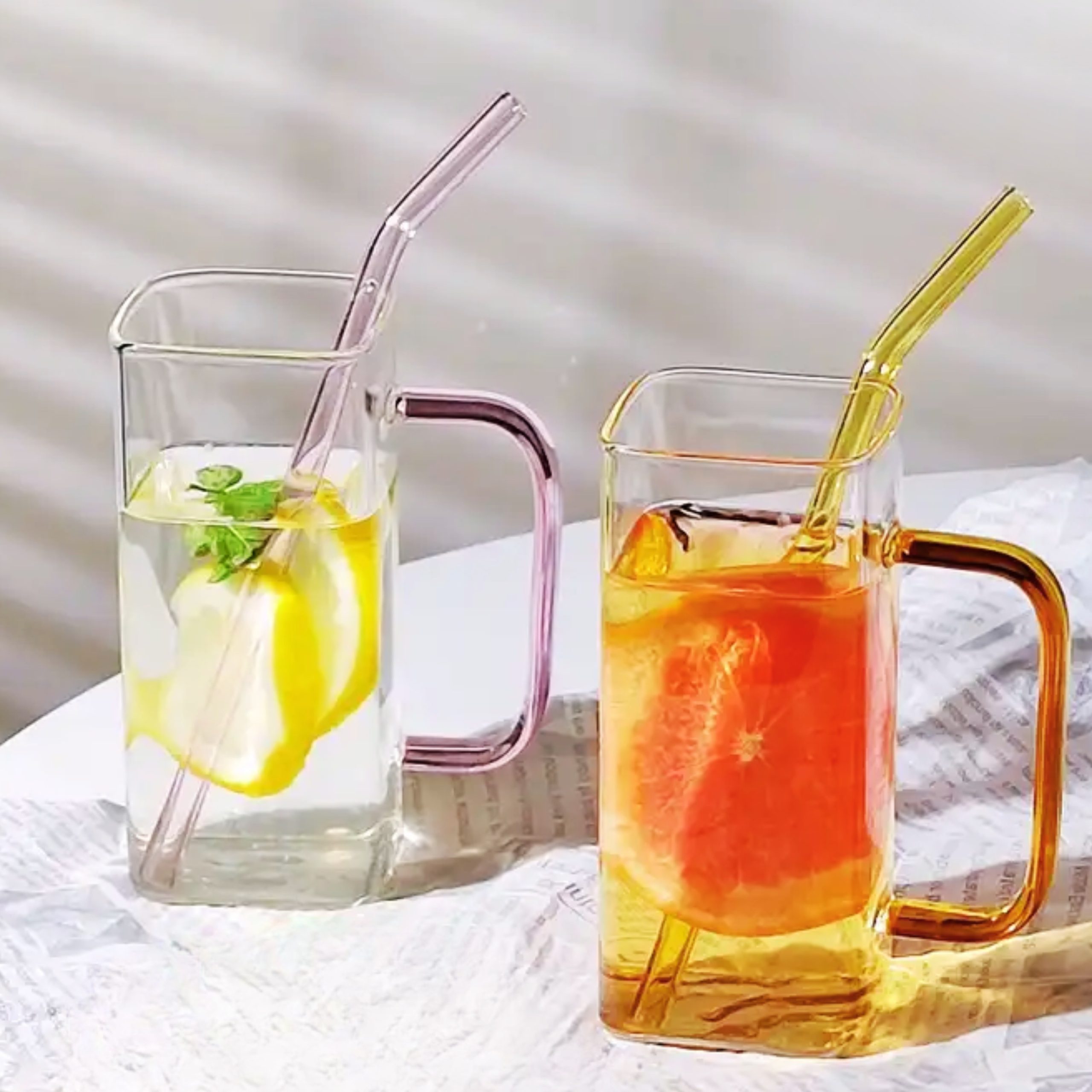 Drinking Ware/Juice Glasses with Straw (250 ML)