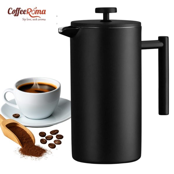 350ml Stainless Steel French Press Coffee Maker | Premium Café Style (Black)
